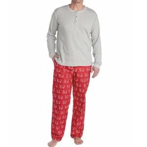 NEW MUDPIE men’s ho ho ho pajama set in grey/red